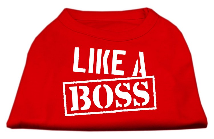 Like a Boss Screen Print Shirt Red Med